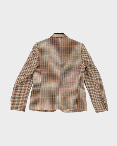 Vintage 1960s Women's Taffany Paris Brown Houndstooth Blazer - S