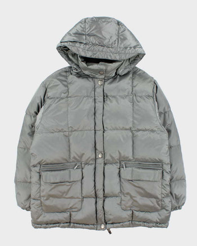 Vintage 90s Eddie Bauer Silver Down Puffer Jacket - M