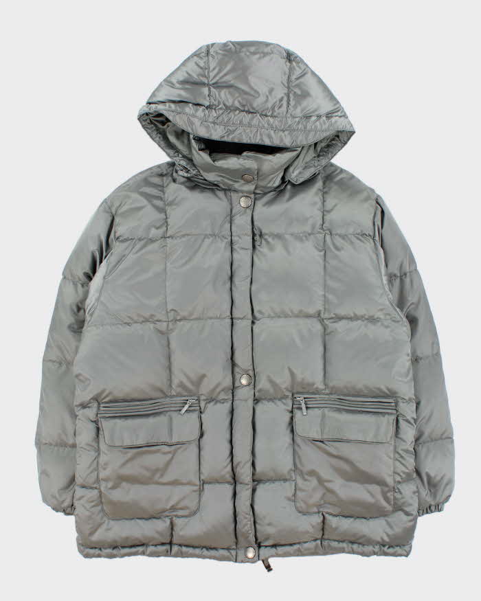 Vintage 90s Eddie Bauer Silver Down Puffer Jacket - M