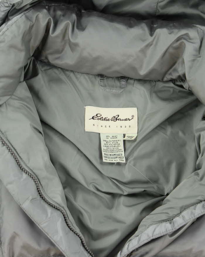 Vintage 90s Eddie Bauer Silver Down Puffer Jacket - M – Rokit