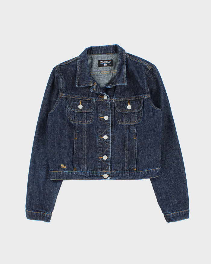 Vintage 90s Polo Jeans Ralph Lauren Cropped Denim Jacket - M