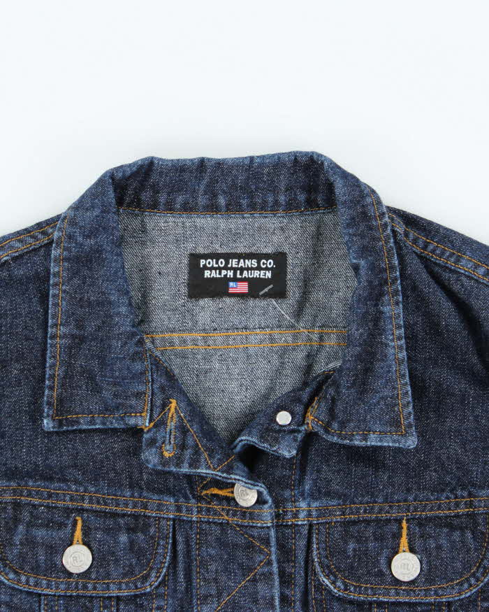 Vintage 90s Polo Jeans Ralph Lauren Cropped Denim Jacket - M