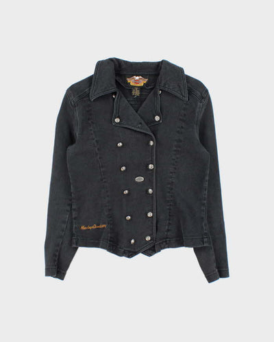 Vintage Y2k 00s Harley Davidson Double Breasted Denim Jacket - XS