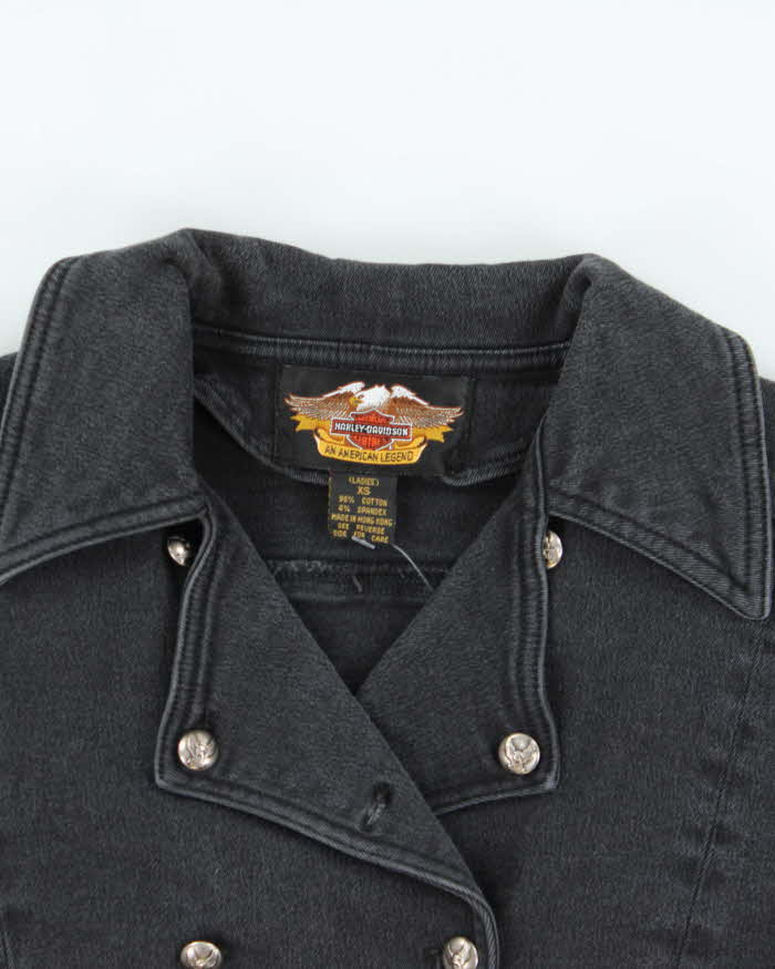 Vintage Y2k 00s Harley Davidson Double Breasted Denim Jacket - XS
