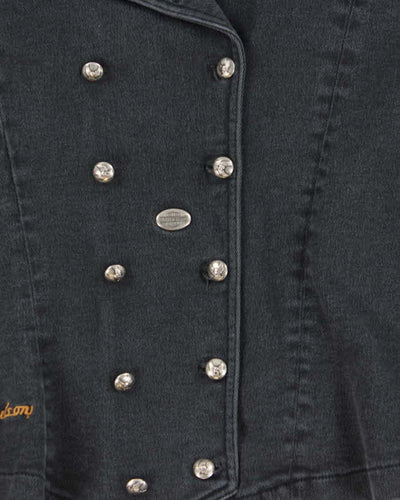 Vintage Y2k 00s Harley Davidson Double Breasted Denim Jacket - XS