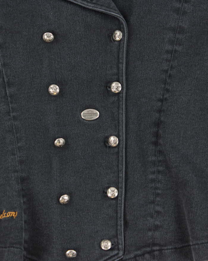 Vintage Y2k 00s Harley Davidson Double Breasted Denim Jacket - XS
