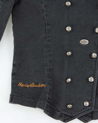 Vintage Y2k 00s Harley Davidson Double Breasted Denim Jacket - XS