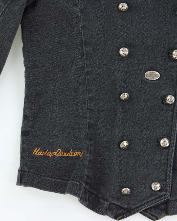 Vintage Y2k 00s Harley Davidson Double Breasted Denim Jacket - XS