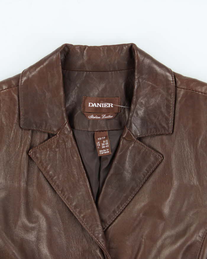Vintage Danier Long Lightweight Leather Jacket - S