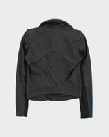 Helmut Lang Leather Cowl Neck Silk LIned Jacket - S