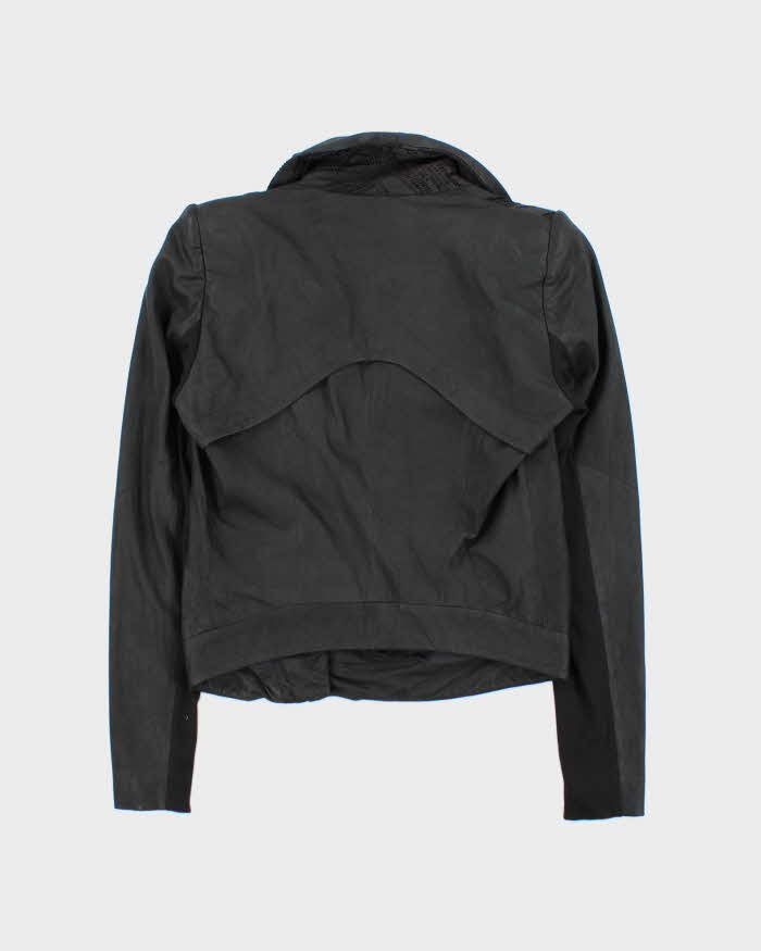 Helmut Lang Leather Cowl Neck Silk LIned Jacket - S