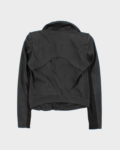 Helmut Lang Leather Cowl Neck Silk LIned Jacket - S