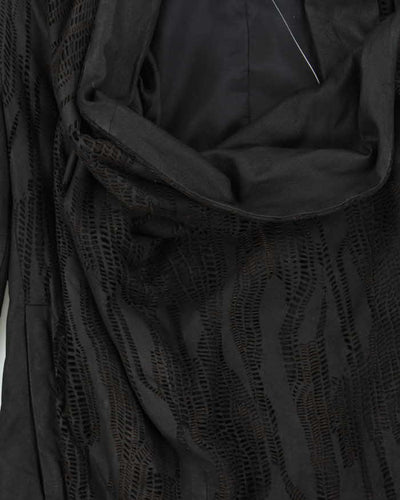 Helmut Lang Leather Cowl Neck Silk LIned Jacket - S