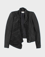 Helmut Lang Leather Cowl Neck Silk LIned Jacket - S