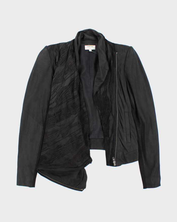 Helmut Lang Leather Cowl Neck Silk LIned Jacket - S