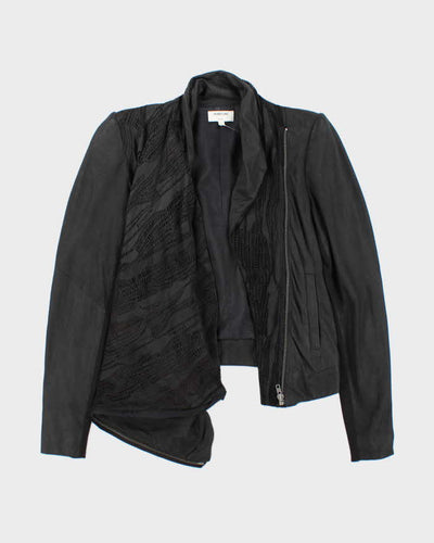 Helmut Lang Leather Cowl Neck Silk LIned Jacket - S