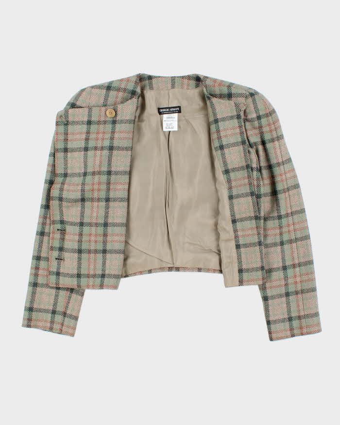 Vintage 90s Georgio Armani Wool Cropped Blazer Jacket - M