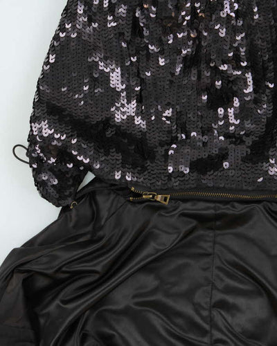 Vintage Prada Sequin Hood Bomber Jacket - S