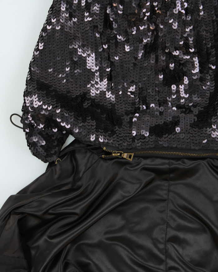 Vintage Prada Sequin Hood Bomber Jacket - S