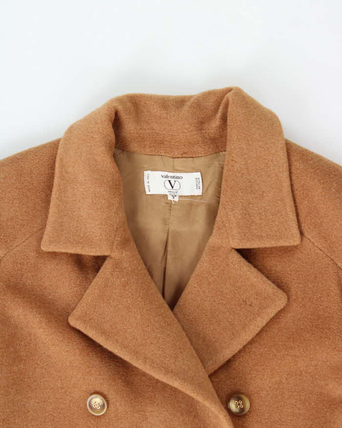 Vintage 90s Valentino Miss V Double Breasted Wool Coat - L