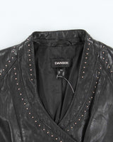 Vintage 00s Danier Studded Leather Biker Jacket - S
