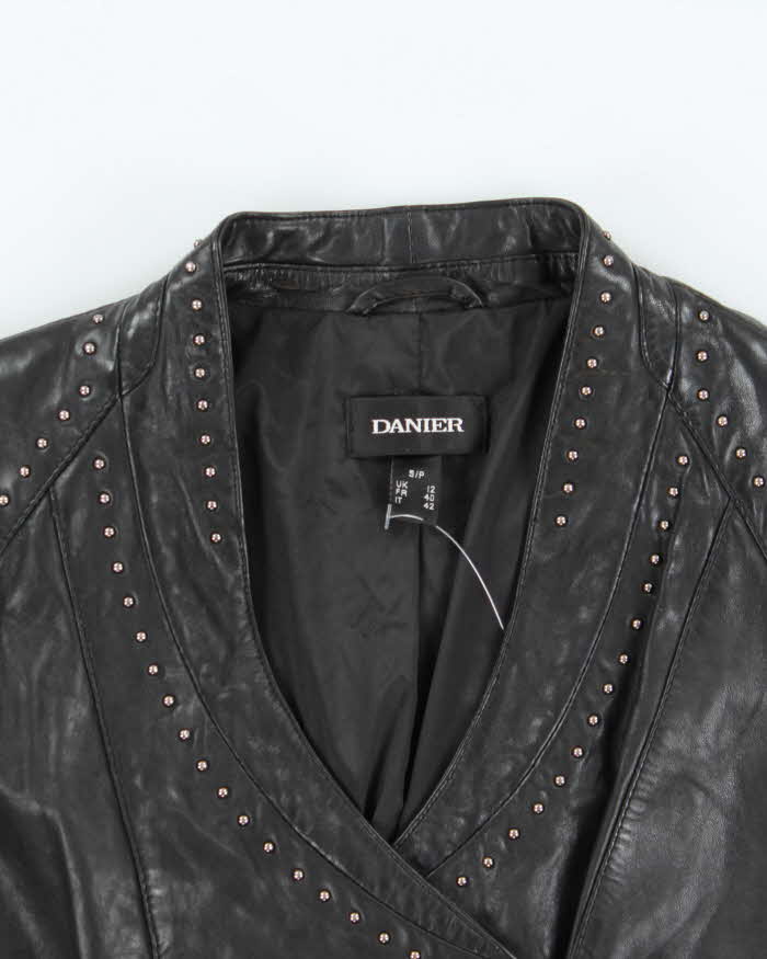 Vintage 00s Danier Studded Leather Biker Jacket - S