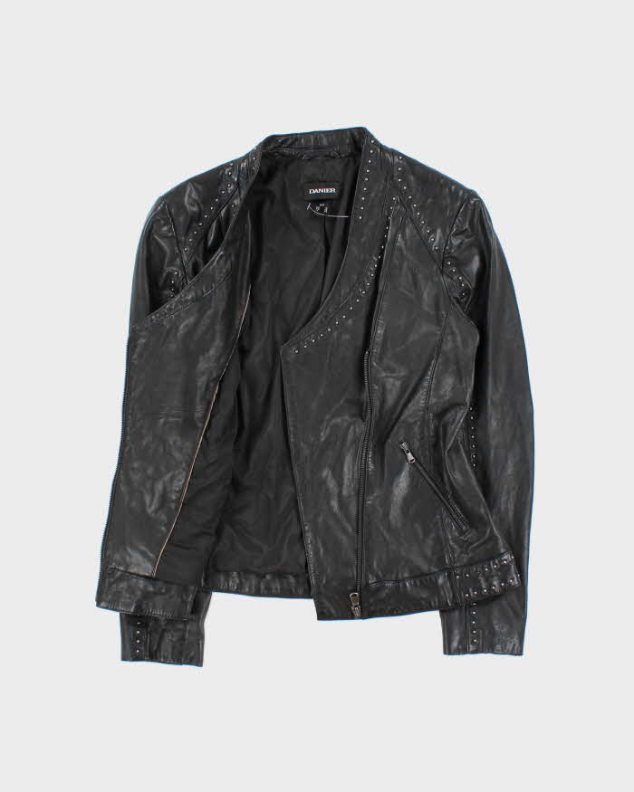 Vintage 00s Danier Studded Leather Biker Jacket - S