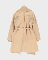 Vintage 90s Beige Diesel Wool Belted Long Coat - S