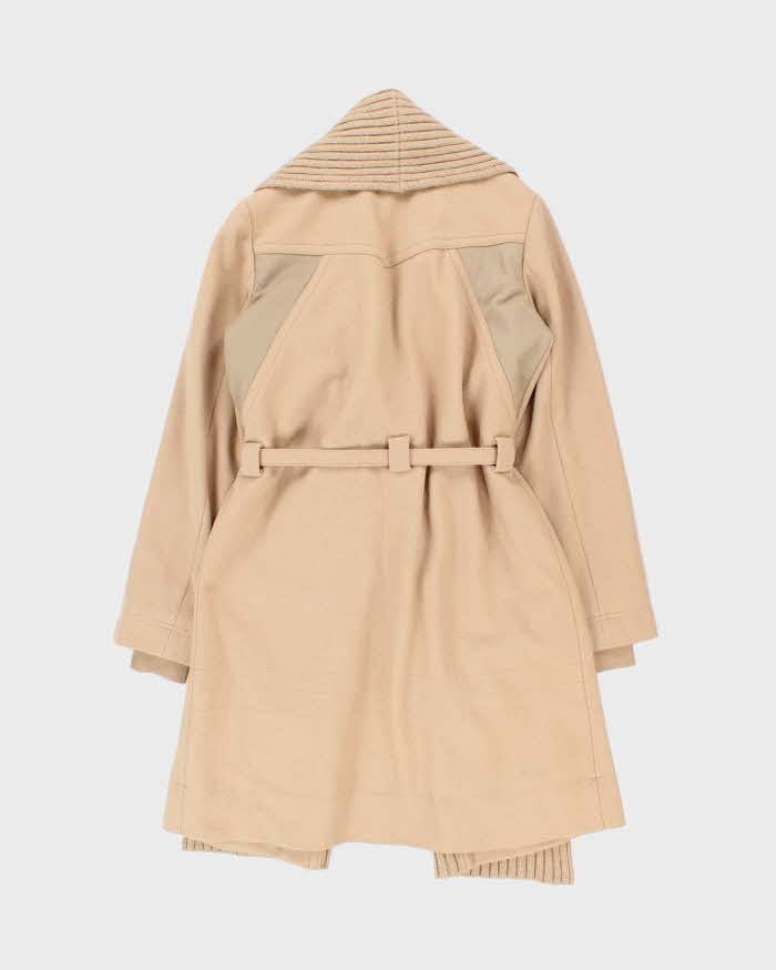 Vintage 90s Beige Diesel Wool Belted Long Coat - S
