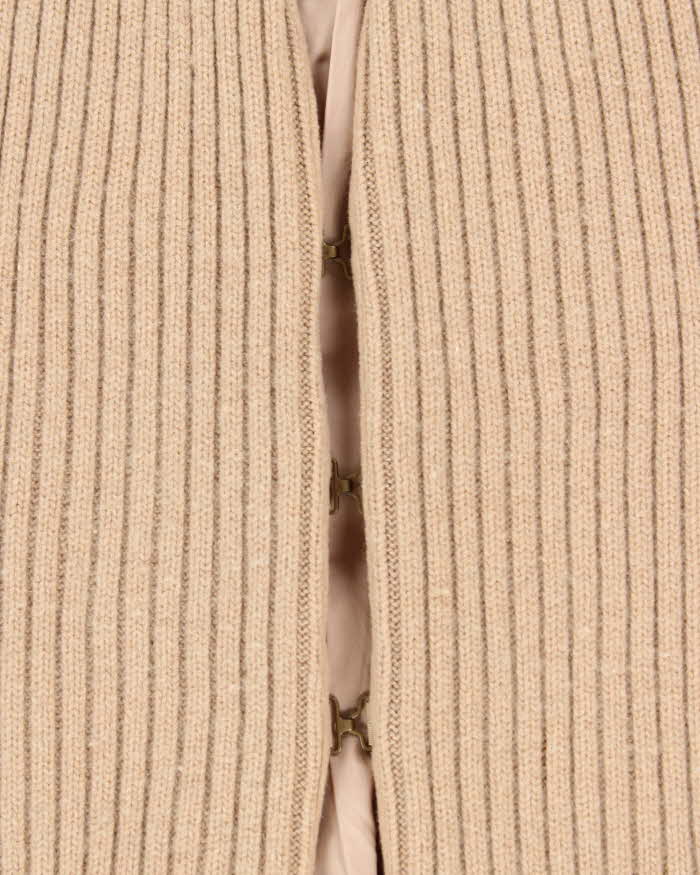 Vintage 90s Beige Diesel Wool Belted Long Coat - S