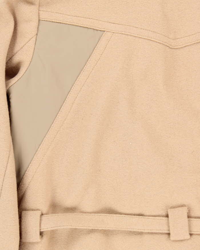 Vintage 90s Beige Diesel Wool Belted Long Coat - S