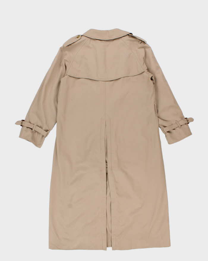 Vintage 90s Burberry Beige Nova Check Lined Classic Women's Trench Coat - S