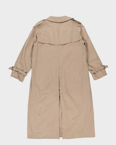 Vintage 90s Burberry Beige Nova Check Lined Classic Women's Trench Coat - S