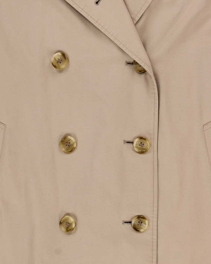 Vintage 90s Burberry Beige Nova Check Lined Classic Women's Trench Coat - S