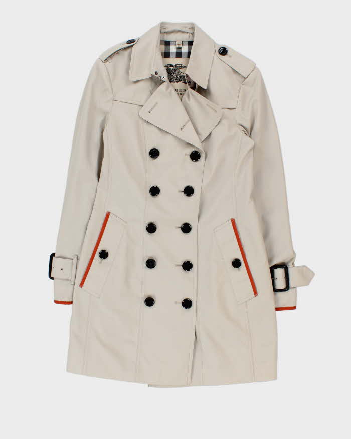 Vintage 2000s Burberry Nova Check Lined Trench Coat - S
