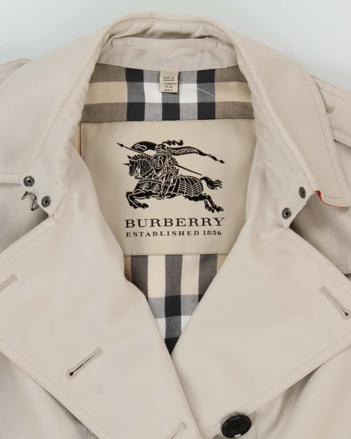 Vintage 2000s Burberry Nova Check Lined Trench Coat - S