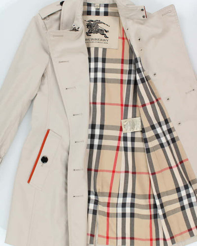 Vintage 2000s Burberry Nova Check Lined Trench Coat - S