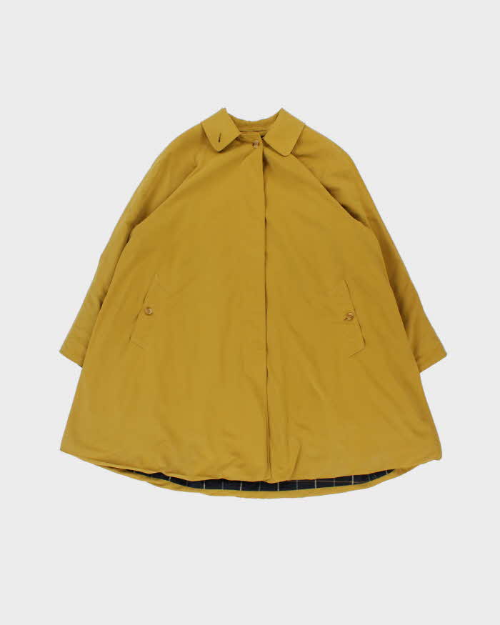 Vintage 90s Burberry Mustard Yellow Waterproof Oversized Mac - L