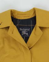 Vintage 90s Burberry Mustard Yellow Waterproof Oversized Mac - L
