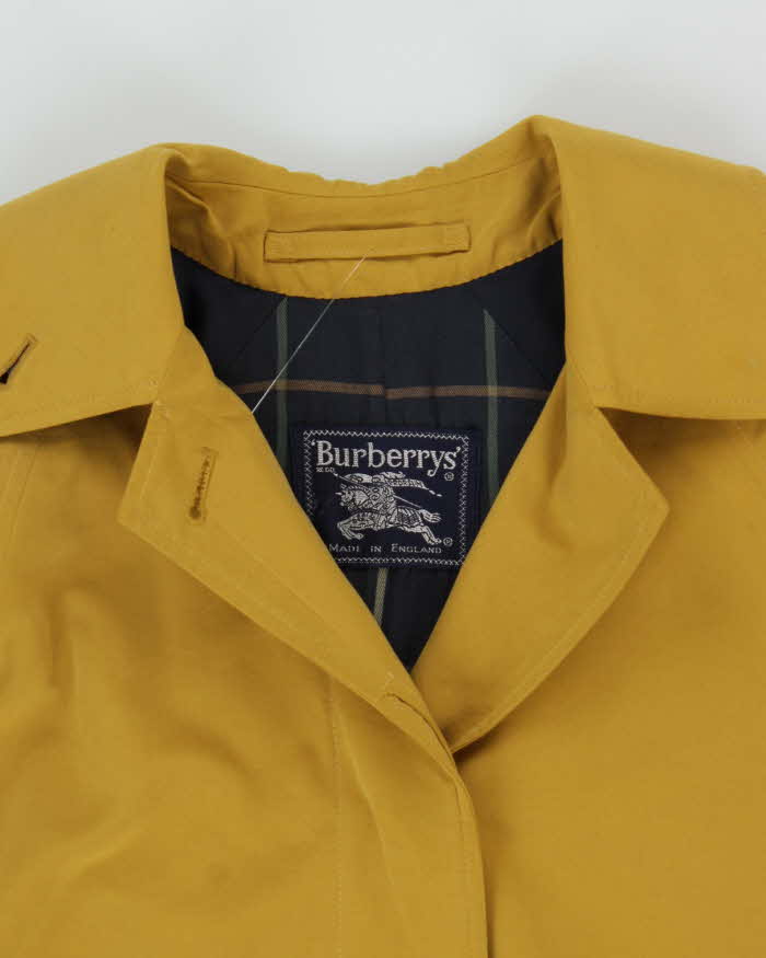 Vintage 90s Burberry Mustard Yellow Waterproof Oversized Mac - L