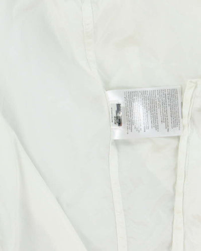 Moncler White Lightweight Hooded Soft Shell Shimmer Zip Up Jacket - S