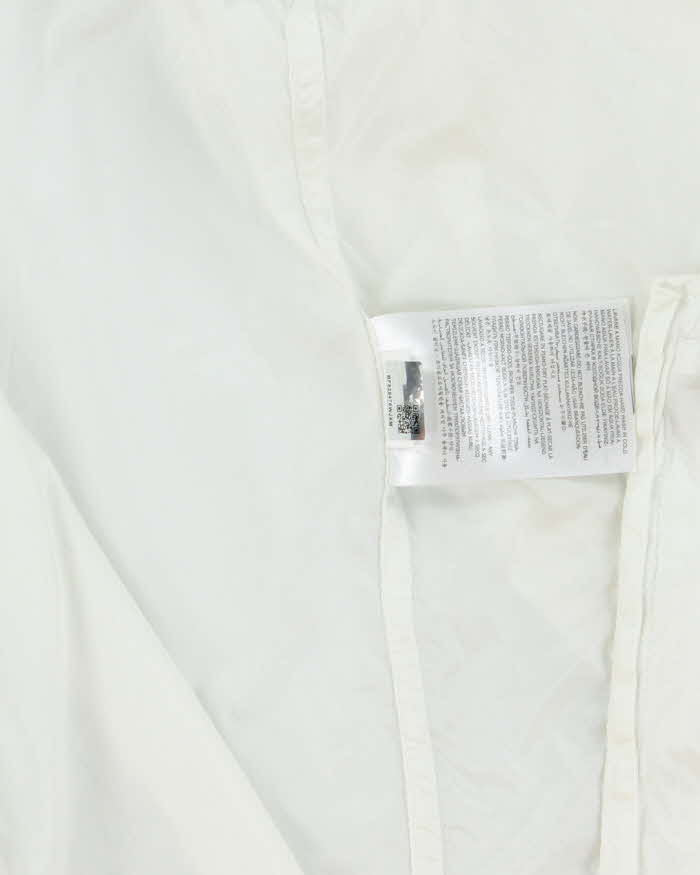 Moncler White Lightweight Hooded Soft Shell Shimmer Zip Up Jacket - S