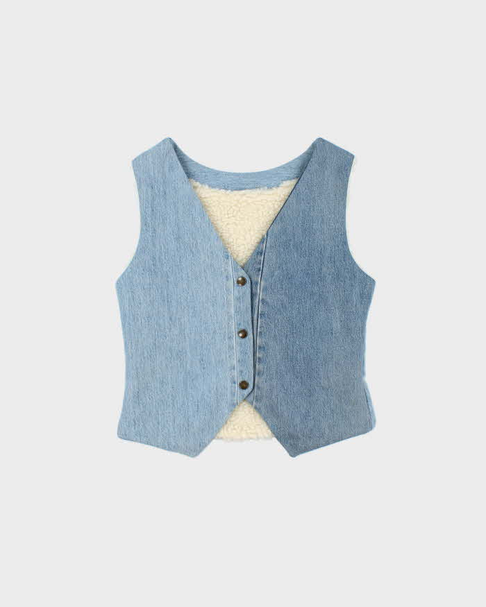 Rokit Originals Denver Denim Waistcoat - S
