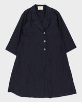 Vintage 1980s Women's Jaeger Wool Navy Oversized Overcoat - L