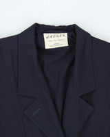 Vintage 1980s Women's Jaeger Wool Navy Oversized Overcoat - L