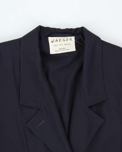 Vintage 1980s Women's Jaeger Wool Navy Oversized Overcoat - L
