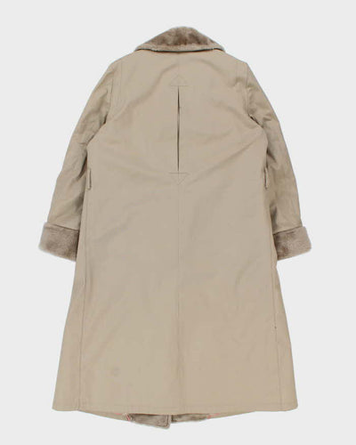 Vintage 1980s Women's London Fog Faux Fur Lined Overcoat - M