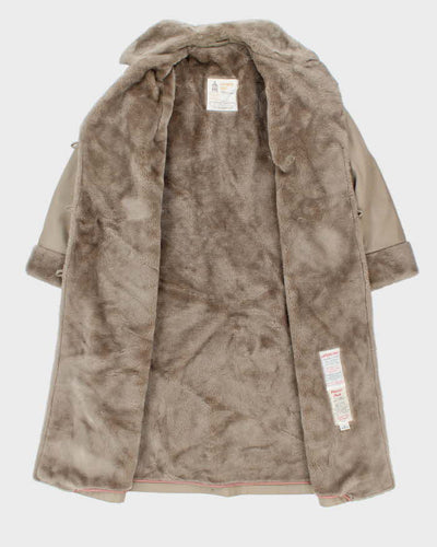 Vintage 1980s Women's London Fog Faux Fur Lined Overcoat - M