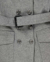 Vintage 00s Women's Burberry Grey Wool Overcoat - XS