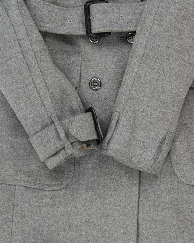 Vintage 00s Women's Burberry Grey Wool Overcoat - XS